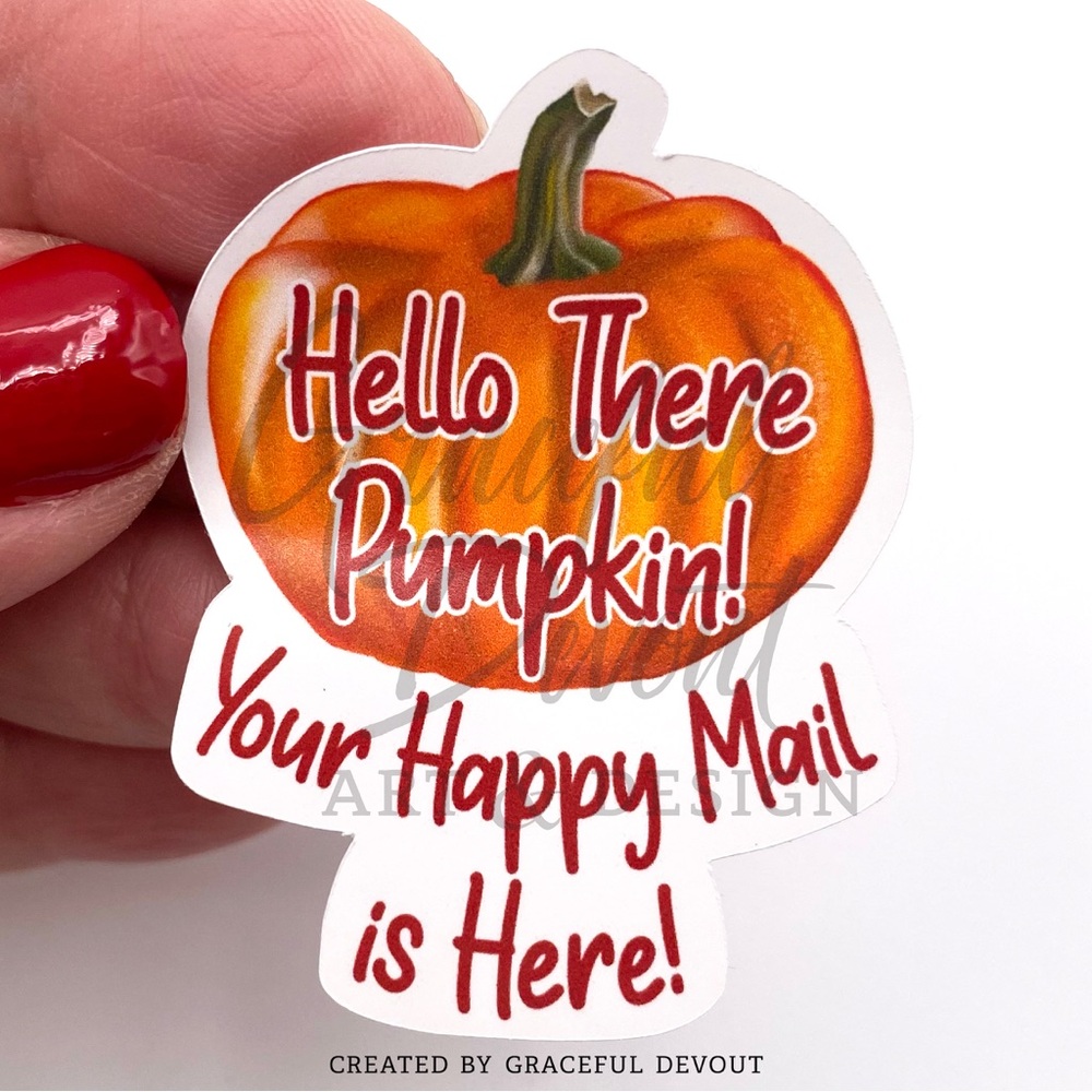 Hello There Pumpkin! Your Happy Mail Is Here! - 2" (inches) (96ct.) Stickers - Picture 4 of 4